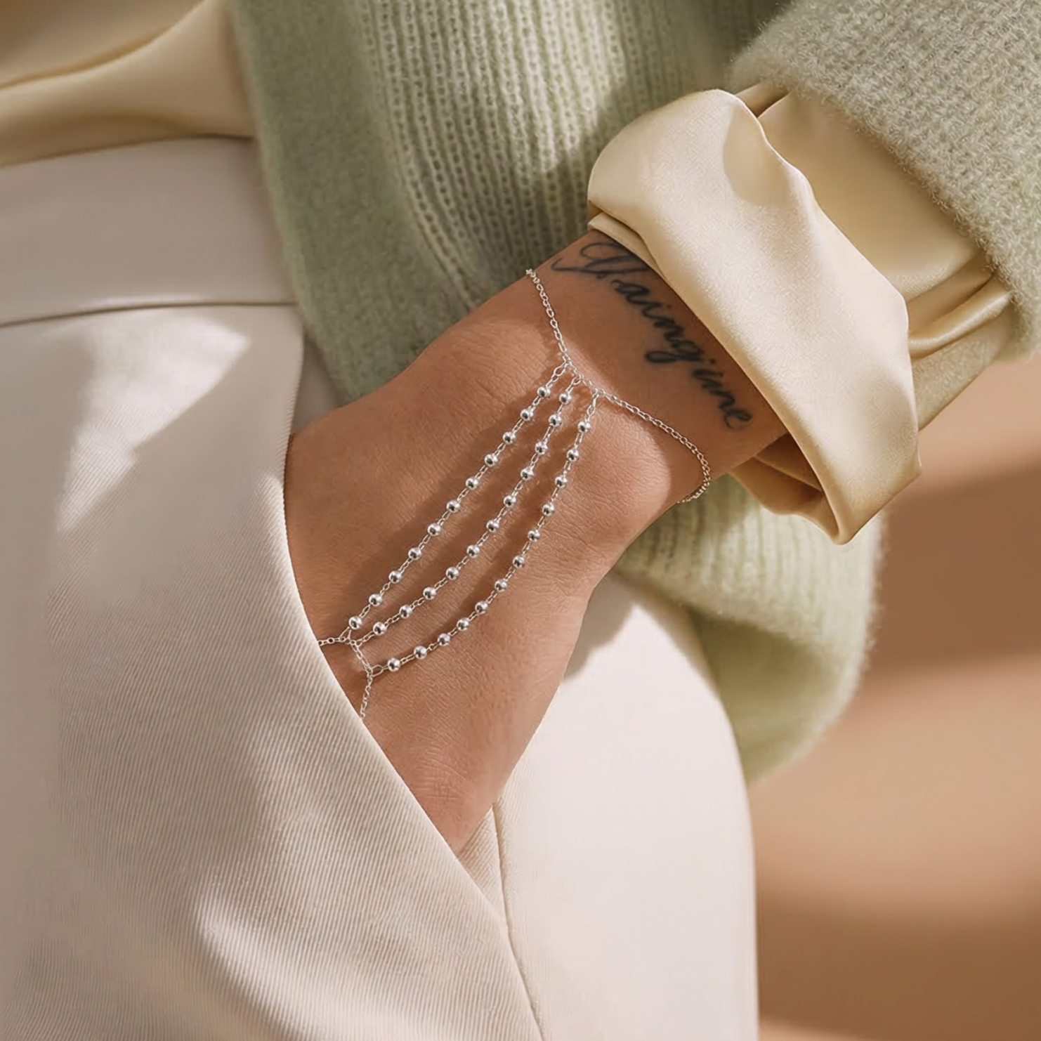 3 lü Top model Tasarım Gümüş Şahmeran