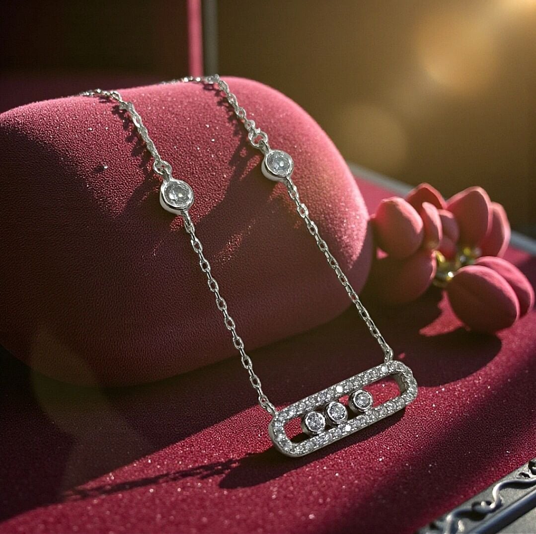 Chopart model İthal Altın Rodajlı Gümüş Kolye