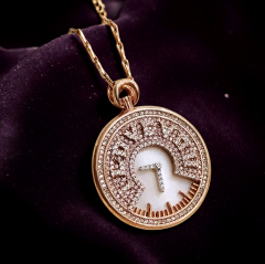 Sedef ve Swarovski Taşlı Rose ithal Gümüş Kolye