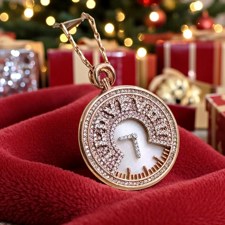 Sedef ve Swarovski Taşlı Rose ithal Gümüş Kolye