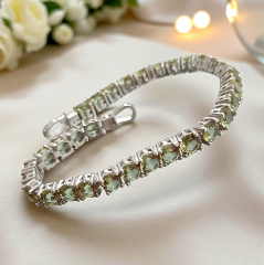 Zultanite Taşlı Renk değiştiren 5 mm Suyolu Gümüş Bileklik