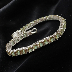 Zultanite Taşlı Renk değiştiren 5 mm Suyolu Gümüş Bileklik