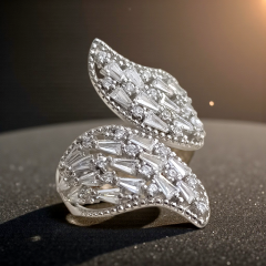 Bagety Taşlı Altın Rodajlı Gümüş Yüzük