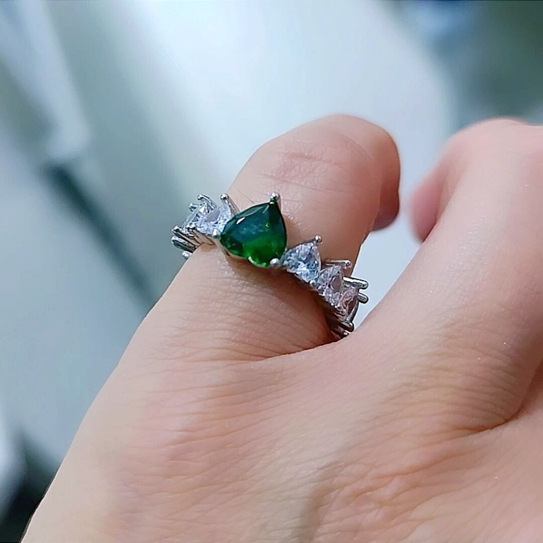 Zirkon Taşlı Altın Rodajlı Gümüş Kalp Yüzük