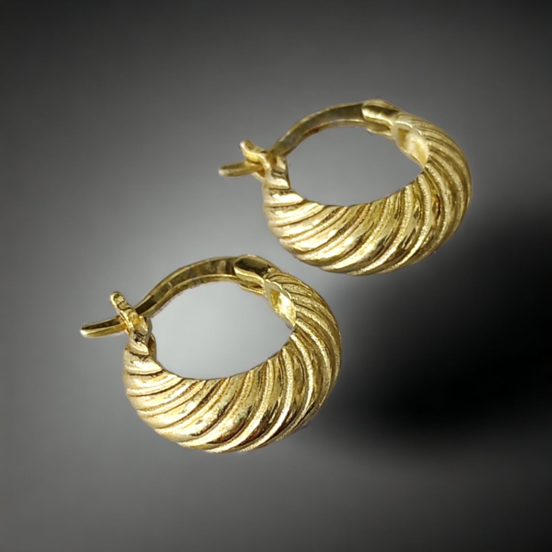 Burgu Model, Altın Kaplamalı Gümüş Halka Küpe