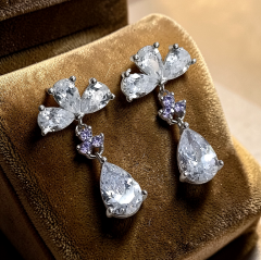 Swarovski Damla Taşlı Altın Rodajlı Gümüş Küpe