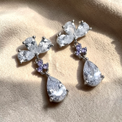 Swarovski Damla Taşlı Altın Rodajlı Gümüş Küpe