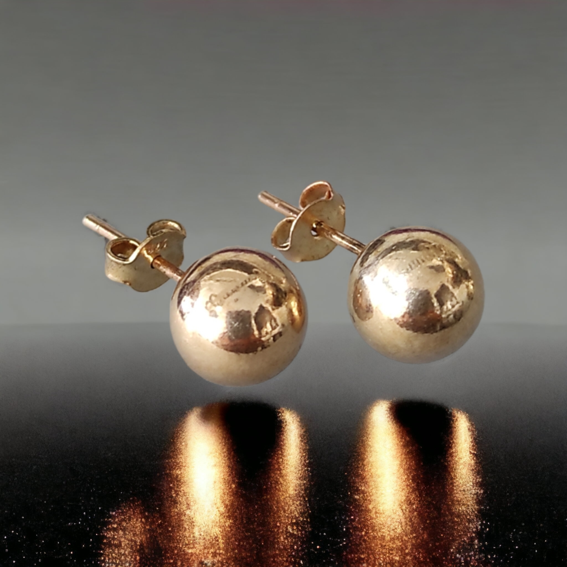 Rose Altın Kaplamalı Gümüş Top Küpe