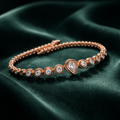 Damla Model Rose Altın kaplamalı Gümüş Bileklik