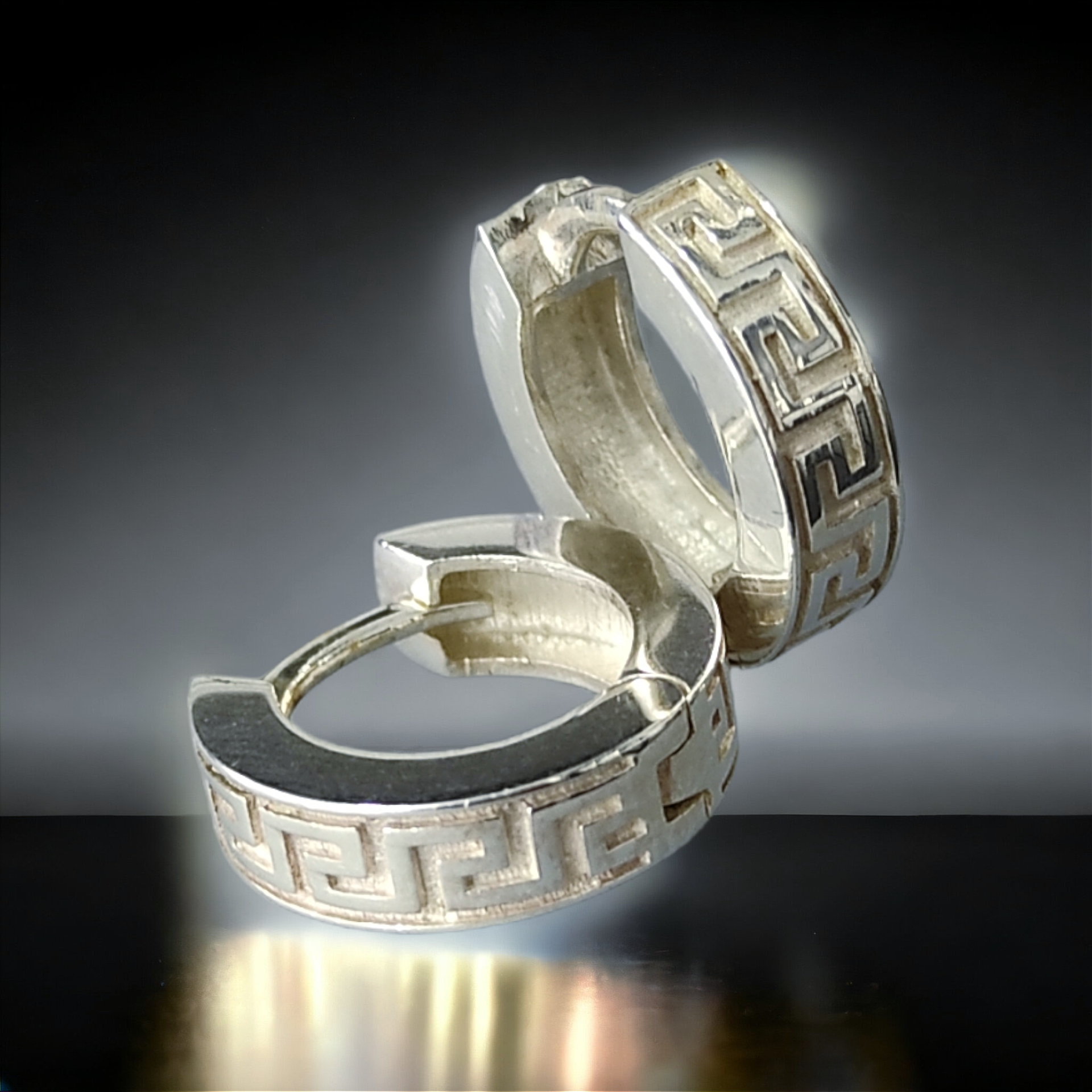 Versace Model Gümüş Halka Küpe