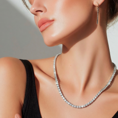 Swarovski Taşlı, 3 mm Altın Rodajlı ithal Suyolu Kolye