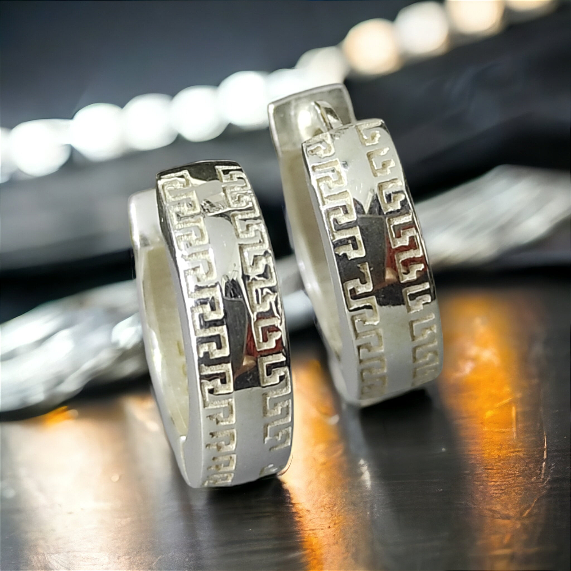 Versace Model Gümüş Halka Küpe