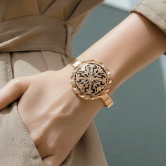 Oltu Taşlı Altın Kaplamalı Rose Elişi Tasarım Gümüş Bilezik