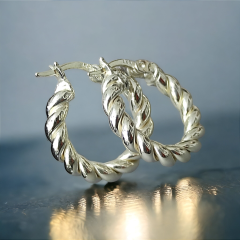 Burgu Model Gümüş Tasarim Halka Küpe