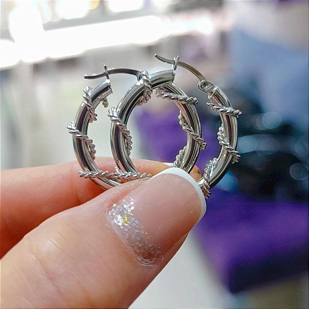 Burgulu Tasarım Gümüş Halka Küpe