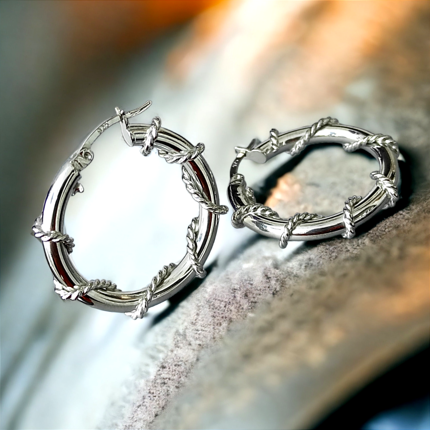 Burgulu Tasarım Gümüş Halka Küpe