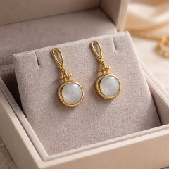 Hakiki inci Altın kaplamalı Tasarım Gümüş Küpe