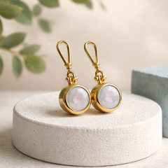 Hakiki inci Altın kaplamalı Tasarım Gümüş Küpe