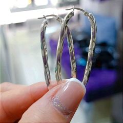 Burgu Model Uzun Halka Gümüş Küpe