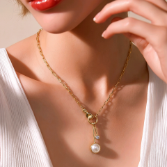 İnci Tasarım Altın Kaplamalı Gümüş İtalyan Kolye