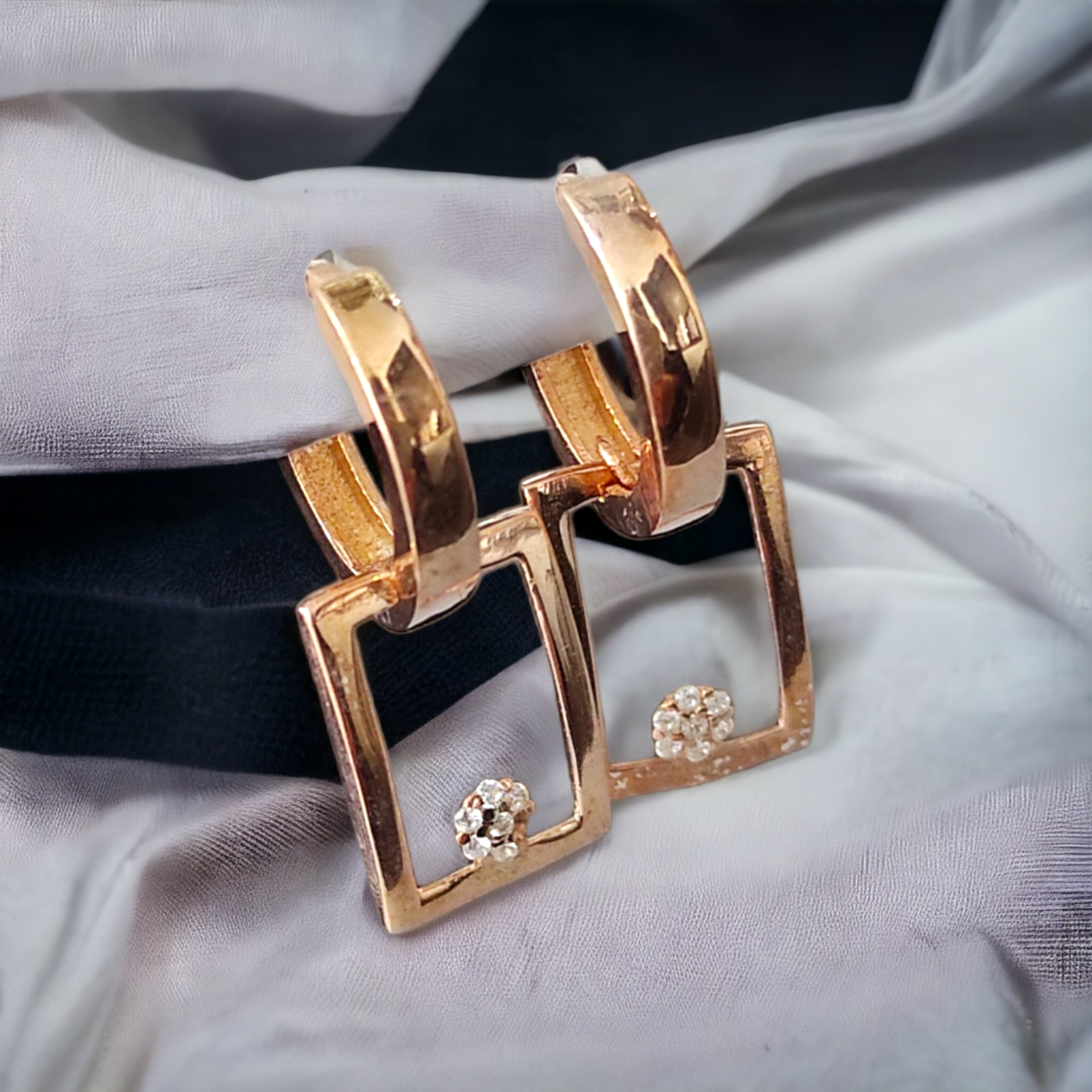 Rose Tasarım Gümüş Küpe