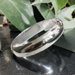 Düz Spor Bombeli ,gizli kilitli Geniş Gümüş Bilezik