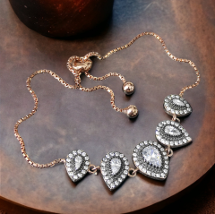 Elmas Monturlu Rose Asansör Gümüş Bileklik