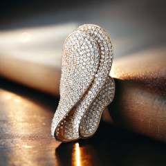 Swarovski Taşlı,Rose Altın kaplamalı Gümüş Yüzük