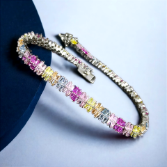 Rainbow suyolu İthal Gümüş Bileklik