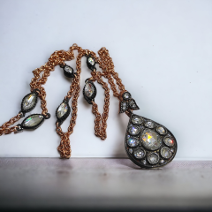 Elmas Monturl, Altın kaplamalı Tasarım Gümüş Kolye