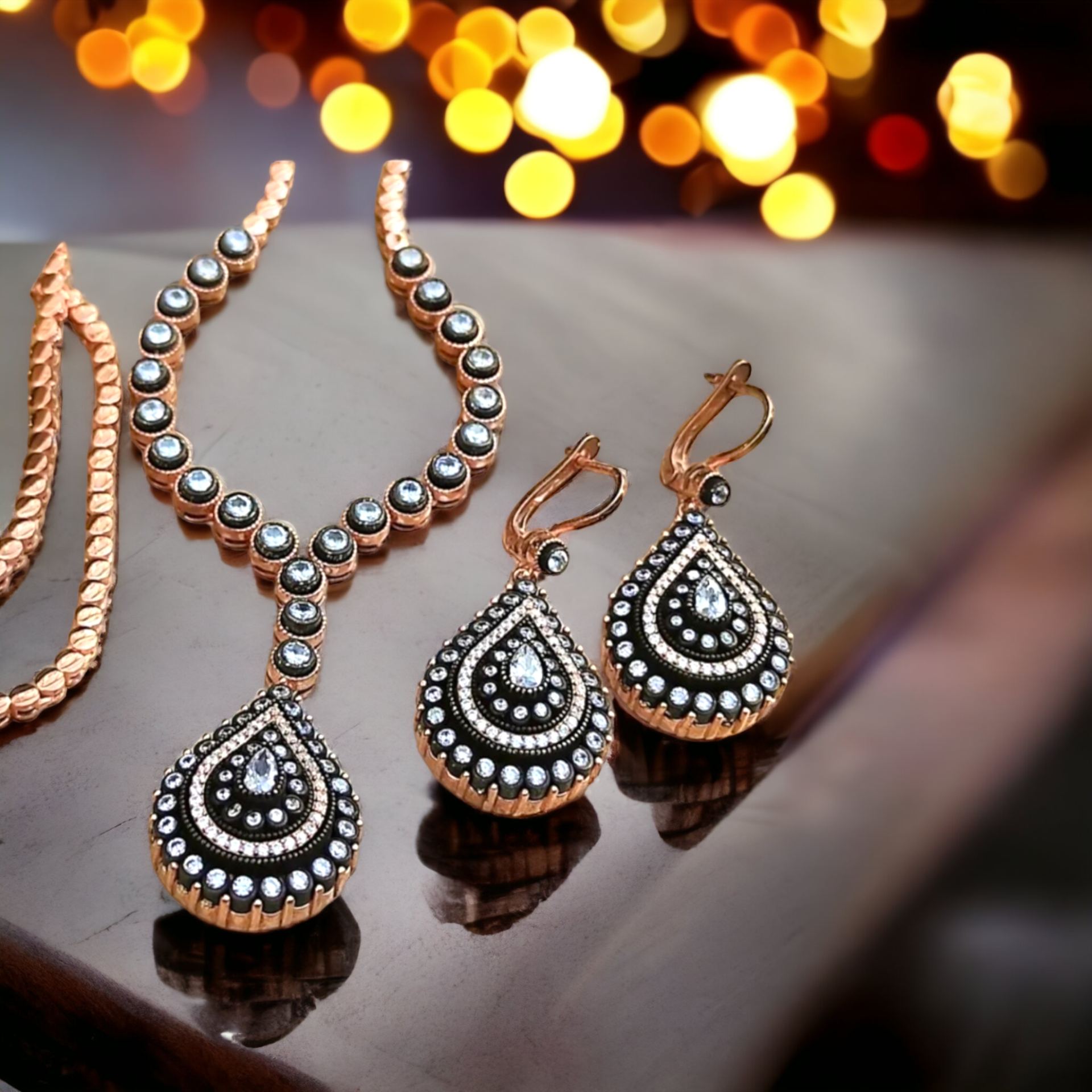 Elmas Montur, Altın Kaplama Gümüş Damla Set