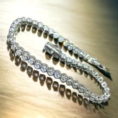 Swarovski Taşlı Altın Kaplamalı 2 mmGümüş Suyolu Bileklik