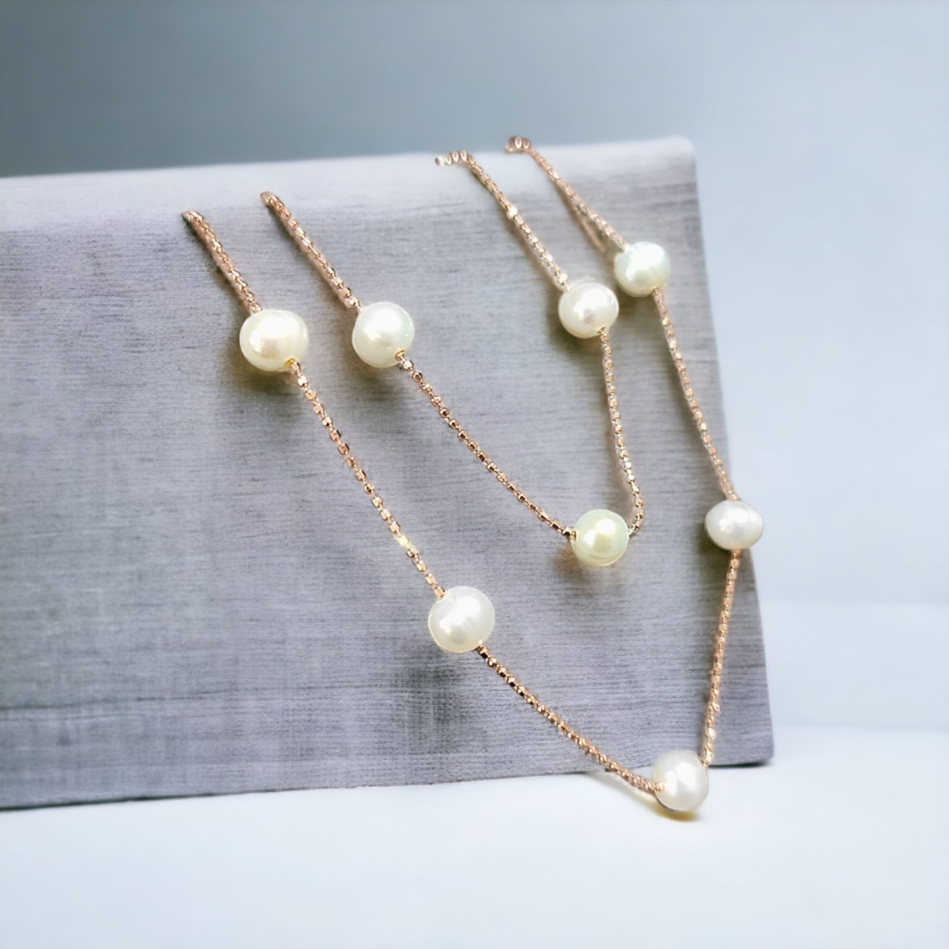 Hakiki İnci Rose Altın kaplamalı Gümüş Kolye