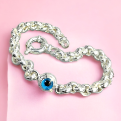 Nazarlık Halka Model Altın Kaplamalı Gümüş Bileklik