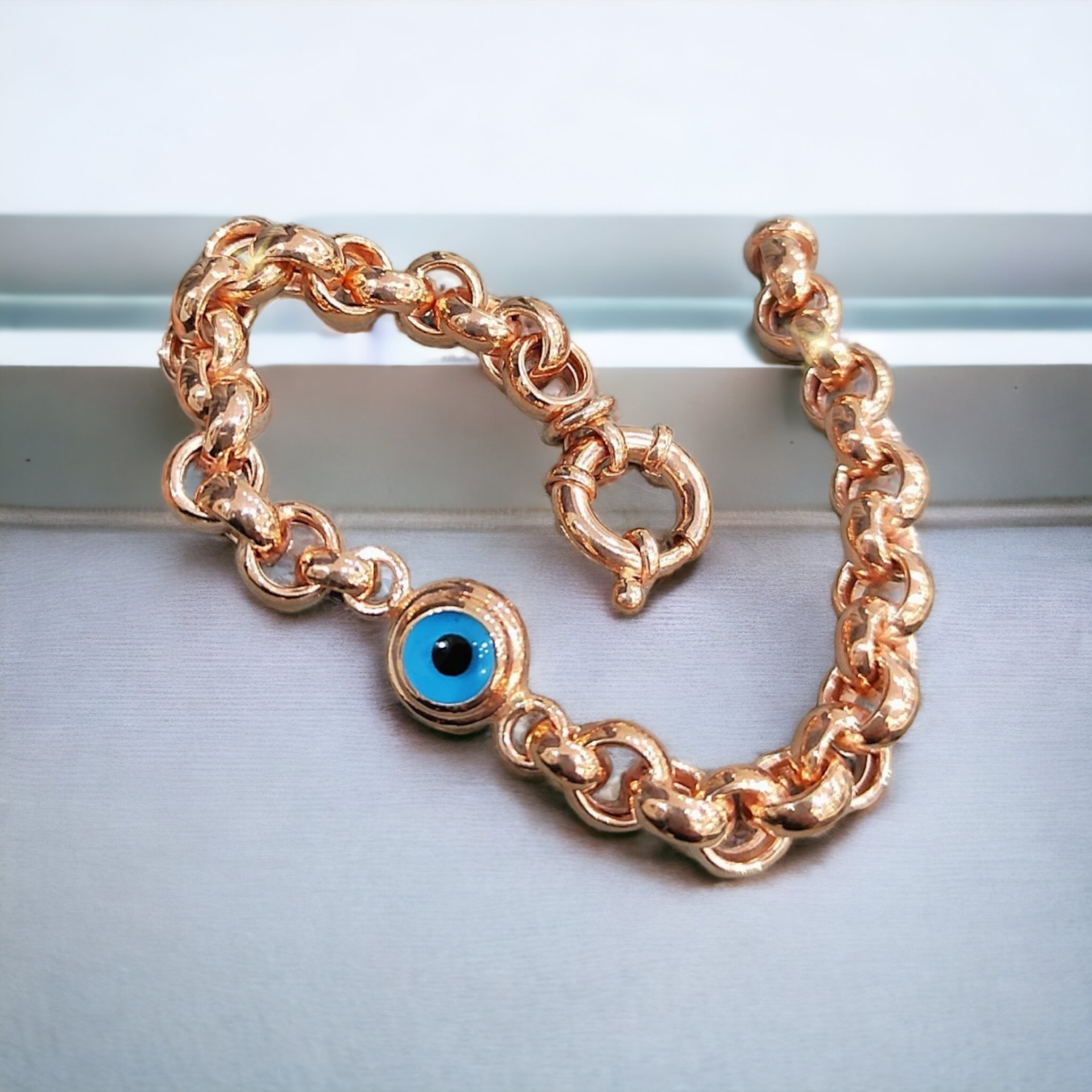 Nazar Model Rose Halka Gümüş Bileklik