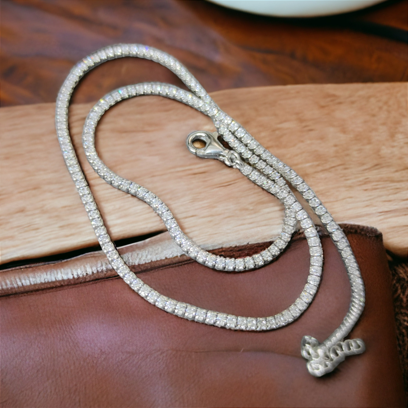 Swarovski taşlı 1,5 mm İthal Altın kaplama Suyolu Kolye