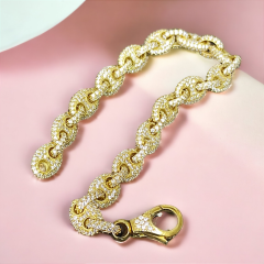 Halat Model, Altın Gold kaplamalı Gümüş İthal Bileklik