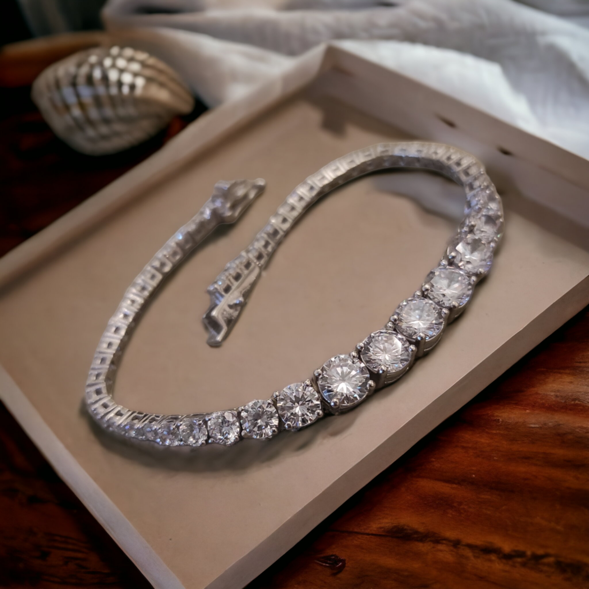 Swarovski Taşlı süzme, Altın kaplamalı Gümüş Bileklik
