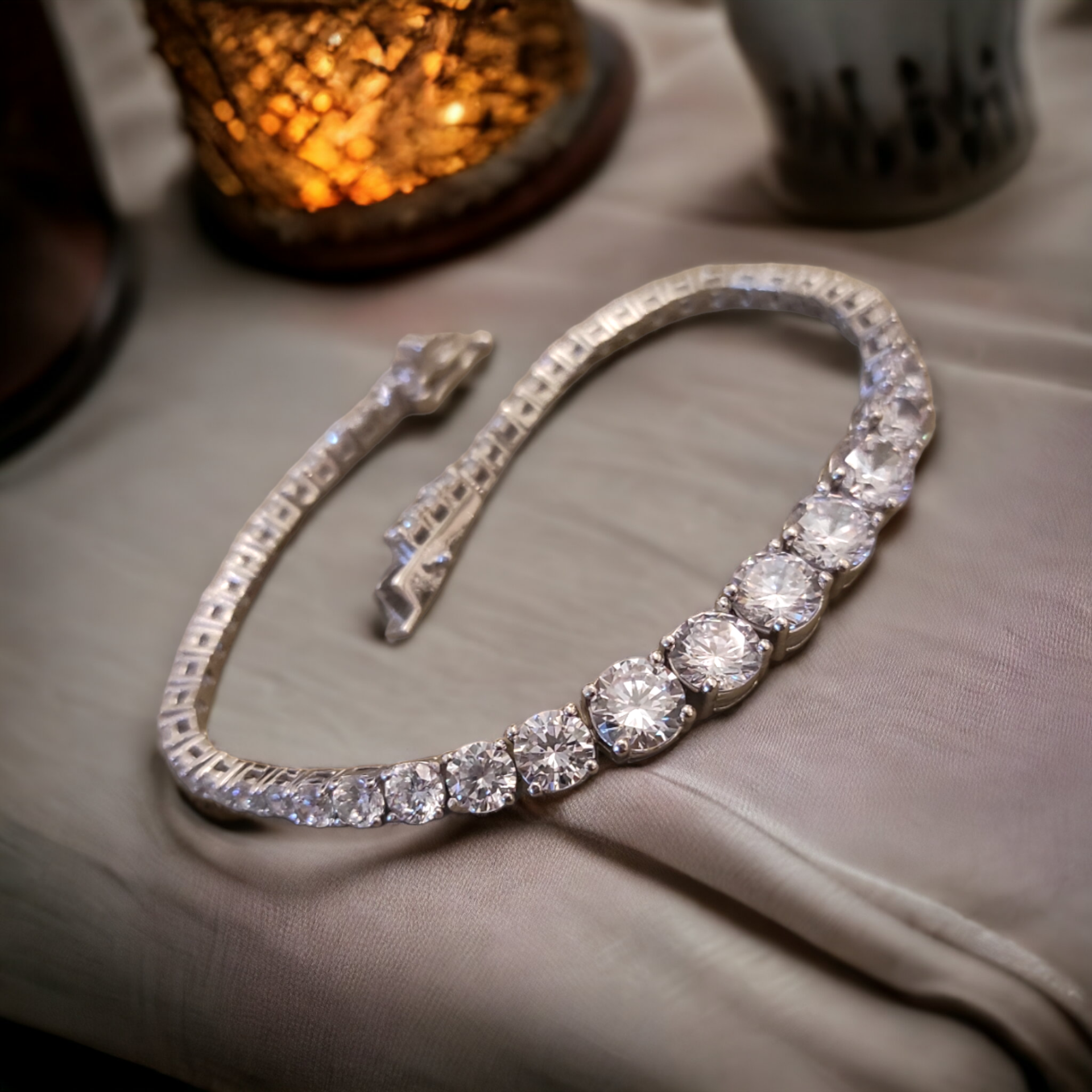 Swarovski Taşlı süzme, Altın kaplamalı Gümüş Bileklik