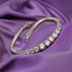 Swarovski Taşlı süzme, Altın kaplamalı Gümüş Bileklik