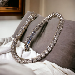 Swarovski Taşlı, Altın kaplamalı 4 mm Gümüş Suyolu Bileklik