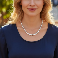 Swarovski Taşlı, Süzme Altın Kaplamalı Gümüş Suyolu Kolye