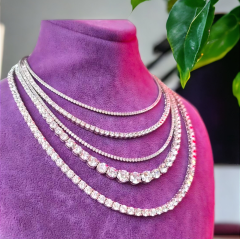 Swarovski Taşlı, Süzme Altın Kaplamalı Gümüş Suyolu Kolye